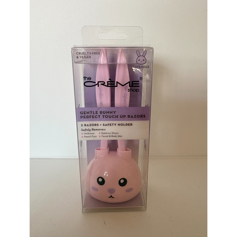 The Creme Shop Gentle Bunny Perfect Touch Up Razors Safety Holder, 2 Razors NIB